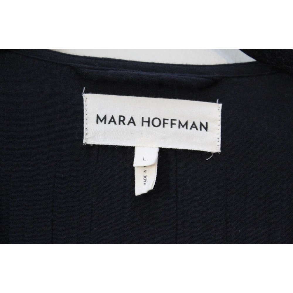 Mara Hoffman Blair Deep V-neck Long Sleeve Maxi Coverup Dress Black Large H14113 - Picture 9 of 16